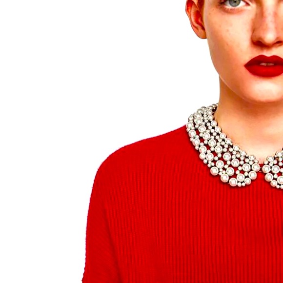 New Zara Pearl Collar Statement Necklace - Picture 3 of 7